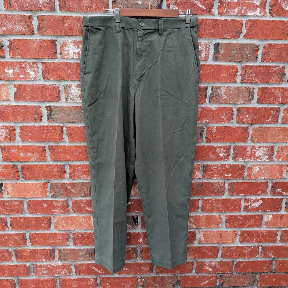 Marithe Francois Girbaud Chinos Mens 36x30 Green Stoney Moss Flat Front Pants